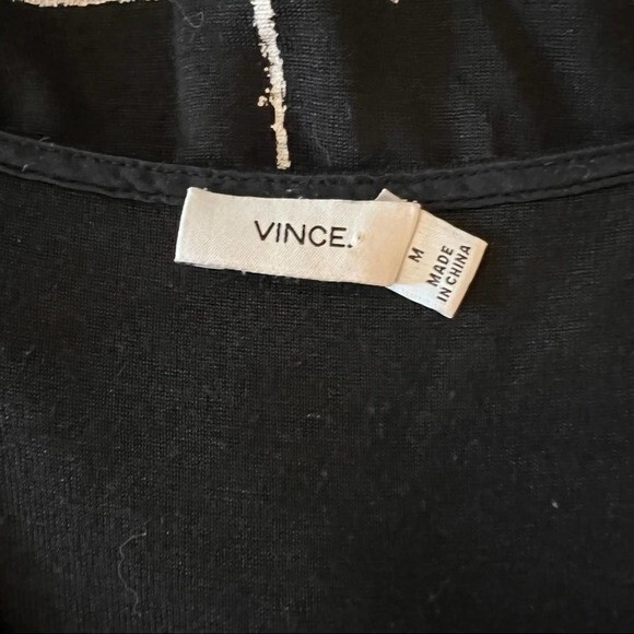 Vince White/Black Windowpane Plaid Casual Fit Knit Dolman Sleeve Top - Picture 5 of 7